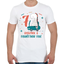 PRINTFASHION Brumm, brumm, robogok - Számmal - Férfi póló - Fehér férfi póló