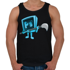 PRINTFASHION Brush - Férfi atléta - Fekete atléta, trikó