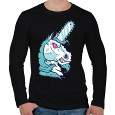 PRINTFASHION Brutál unikornis - Férfi hosszú ujjú póló - Fekete