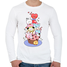 PRINTFASHION BT21 - Férfi hosszú ujjú póló - Fehér