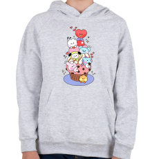 PRINTFASHION BT21 - Gyerek kapucnis pulóver - Sport szürke