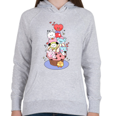 PRINTFASHION BT21 - Női kapucnis pulóver - Sport szürke