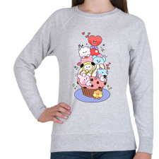 PRINTFASHION BT21 - Női pulóver - Sport szürke női pulóver, kardigán