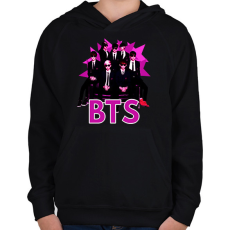 PRINTFASHION BTS 3 - Gyerek kapucnis pulóver - Fekete