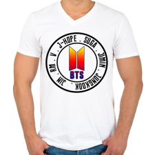 PRINTFASHION BTS All Stars - Férfi V-nyakú póló - Fehér férfi póló