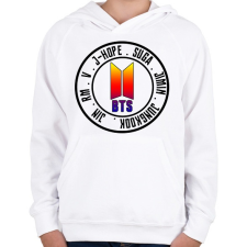 PRINTFASHION BTS All Stars - Gyerek kapucnis pulóver - Fehér gyerek pulóver, kardigán