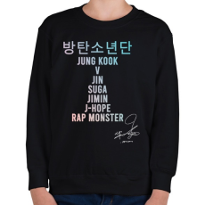 PRINTFASHION BTS dedikálva - Gyerek pulóver - Fekete