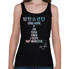 PRINTFASHION BTS dedikálva - Női atléta - Fekete női trikó