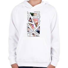 PRINTFASHION BTS - Gyerek kapucnis pulóver - Fehér