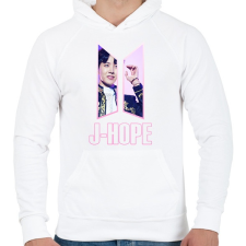 PRINTFASHION BTS J-hope - Férfi kapucnis pulóver - Fehér férfi pulóver, kardigán