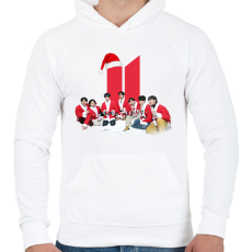 PRINTFASHION BTS Karácsony  - Férfi kapucnis pulóver - Fehér