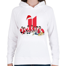 PRINTFASHION BTS Karácsony - Női kapucnis pulóver - Fehér női pulóver, kardigán