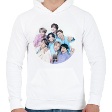 PRINTFASHION BTS Kpop - Férfi kapucnis pulóver - Fehér