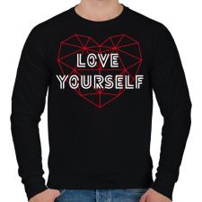 PRINTFASHION BTS - Love yourself - Férfi pulóver - Fekete férfi pulóver, kardigán