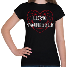 PRINTFASHION BTS - Love yourself - Női póló - Fekete
