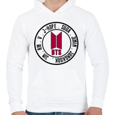 PRINTFASHION BTS music band - Férfi kapucnis pulóver - Fehér férfi pulóver, kardigán