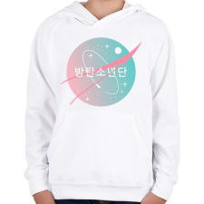 PRINTFASHION BTS NASA - Gyerek kapucnis pulóver - Fehér gyerek pulóver, kardigán
