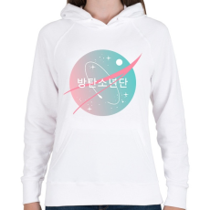PRINTFASHION BTS NASA - Női kapucnis pulóver - Fehér