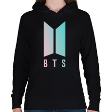 PRINTFASHION BTS - Női kapucnis pulóver - Fekete