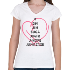 PRINTFASHION BTS PERSONA - Női V-nyakú póló - Fehér
