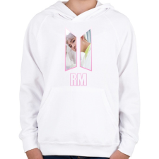 PRINTFASHION BTS RM - Gyerek kapucnis pulóver - Fehér gyerek pulóver, kardigán