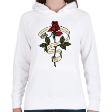 PRINTFASHION BTS rózsa - Női kapucnis pulóver - Fehér