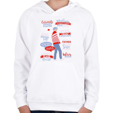PRINTFASHION BTS Suga - Gyerek kapucnis pulóver - Fehér gyerek pulóver, kardigán