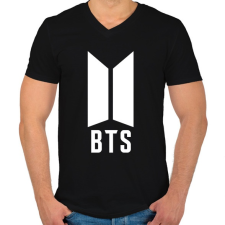 PRINTFASHION BTS white - Férfi V-nyakú póló - Fekete férfi póló