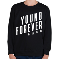 PRINTFASHION BTS Young forever - Gyerek pulóver - Fekete
