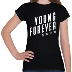 PRINTFASHION BTS Young forever - Női póló - Fekete