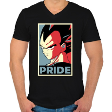 PRINTFASHION Büszke Vegita - Férfi V-nyakú póló - Fekete