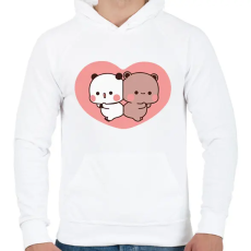 PRINTFASHION Bubu és Dudu szerelem - Férfi kapucnis pulóver - Fehér