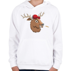 PRINTFASHION Buck - Gyerek kapucnis pulóver - Fehér