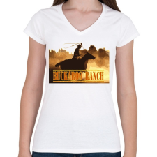 PRINTFASHION buckaroo - Női V-nyakú póló - Fehér női póló