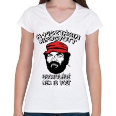 PRINTFASHION Bud Spencer 01 - Női V-nyakú póló - Fehér