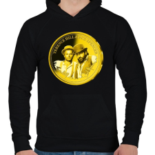 PRINTFASHION Bud Spencer és Terence Hill aranyérme - Férfi kapucnis pulóver - Fekete férfi pulóver, kardigán