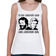 PRINTFASHION Bud Spencer és Terence Hill ( Mi ez? Hagymás bab?) - Női atléta - Fehér női trikó