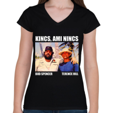 PRINTFASHION Bud Spencer és Terence Hill - Női V-nyakú póló - Fekete női póló