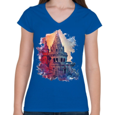 PRINTFASHION budapest01 - Női V-nyakú póló - Királykék női póló