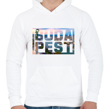 PRINTFASHION Budapest 4 - Férfi kapucnis pulóver - Fehér férfi pulóver, kardigán
