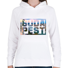 PRINTFASHION Budapest 4 - Női kapucnis pulóver - Fehér női pulóver, kardigán