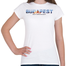 PRINTFASHION Budapest Day and Night - Női póló - Fehér női póló