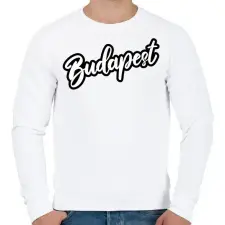 PRINTFASHION Budapest felirat póló - Férfi pulóver - Fehér férfi pulóver, kardigán
