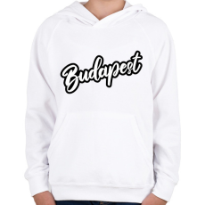 PRINTFASHION Budapest felirat póló - Gyerek kapucnis pulóver - Fehér