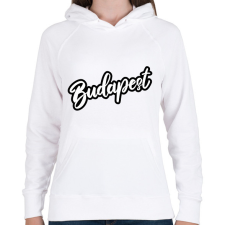 PRINTFASHION Budapest felirat póló - Női kapucnis pulóver - Fehér női pulóver, kardigán