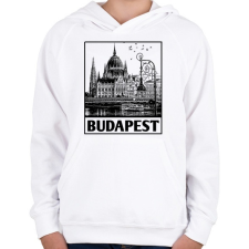 PRINTFASHION Budapest - Gyerek kapucnis pulóver - Fehér gyerek pulóver, kardigán