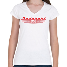 PRINTFASHION budapest-ikarus-red - Női V-nyakú póló - Fehér női póló