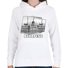 PRINTFASHION Budapest parlament (GTA stílus) - Női kapucnis pulóver - Fehér női pulóver, kardigán