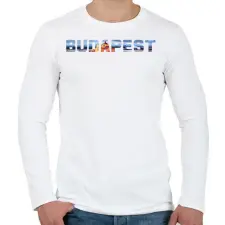 PRINTFASHION Budapest sima - Férfi hosszú ujjú póló - Fehér férfi póló