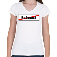 PRINTFASHION budapest-vege - Női V-nyakú póló - Fehér női póló